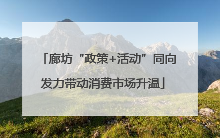 廊坊“政策+活动”同向发力带动消费市场升温