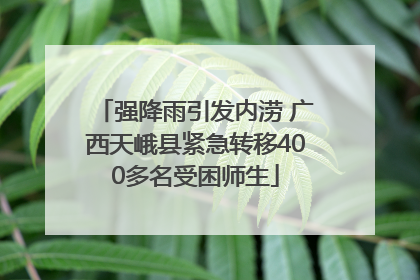 强降雨引发内涝 广西天峨县紧急转移400多名受困师生