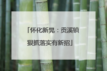 怀化新晃：贡溪镇狠抓落实有新招