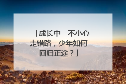 成长中一不小心走错路，少年如何回归正途？