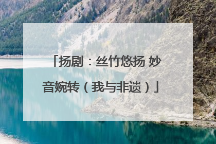 扬剧：丝竹悠扬 妙音婉转（我与非遗）