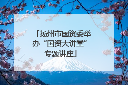扬州市国资委举办“国资大讲堂” 专题讲座