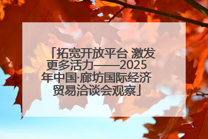 拓宽开放平台 激发更多活力——2025年中国·廊坊国际经济贸易洽谈会观察