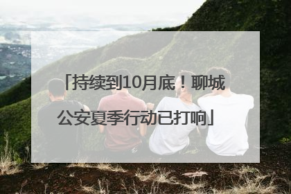 持续到10月底！聊城公安夏季行动已打响