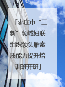 枣庄市“三新”领域妇联组织领头雁素质能力提升培训班开班