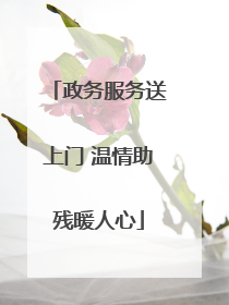 政务服务送上门 温情助残暖人心