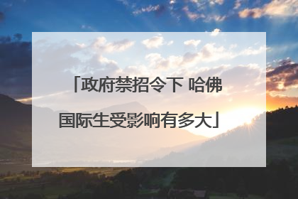 政府禁招令下 哈佛国际生受影响有多大
