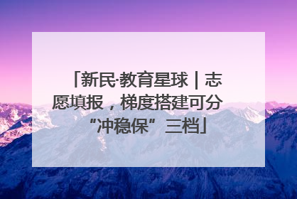 新民·教育星球｜志愿填报，梯度搭建可分“冲稳保”三档