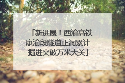 新进展！西渝高铁康渝段隧道正洞累计掘进突破万米大关