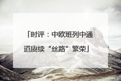 时评：中欧班列中通道赓续“丝路”繁荣