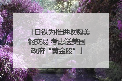 日铁为推进收购美钢交易 考虑送美国政府“黄金股”