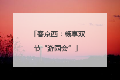 春京西：畅享双节“游园会”