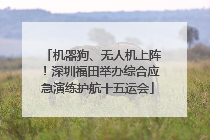机器狗、无人机上阵！深圳福田举办综合应急演练护航十五运会