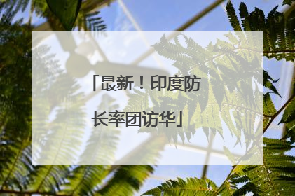 最新！印度防长率团访华