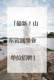 最新！山东省属事业单位招聘