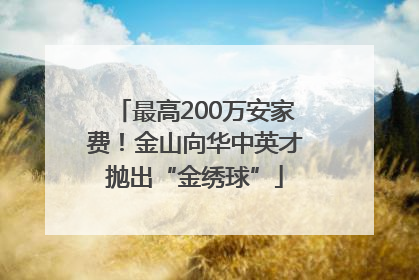 最高200万安家费！金山向华中英才抛出“金绣球”