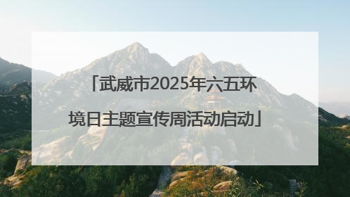 武威市2025年六五环境日主题宣传周活动启动