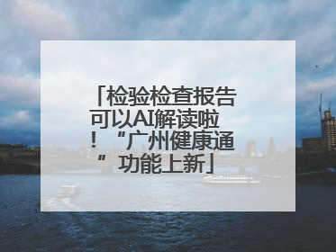 检验检查报告可以AI解读啦！“广州健康通”功能上新
