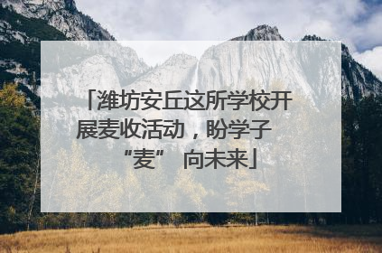潍坊安丘这所学校开展麦收活动，盼学子 “麦” 向未来