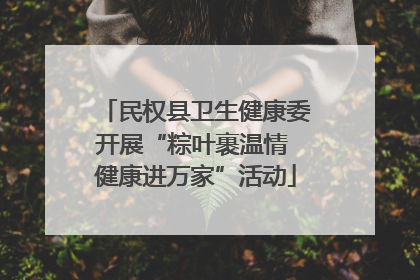 民权县卫生健康委开展“粽叶裹温情 健康进万家”活动