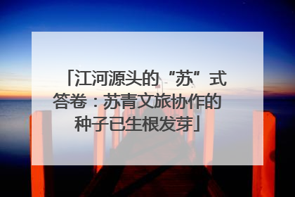 江河源头的“苏”式答卷：苏青文旅协作的种子已生根发芽