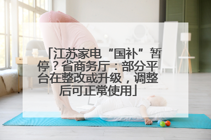 江苏家电“国补”暂停？省商务厅：部分平台在整改或升级，调整后可正常使用