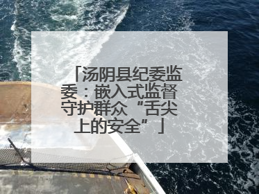 汤阴县纪委监委：嵌入式监督守护群众“舌尖上的安全”