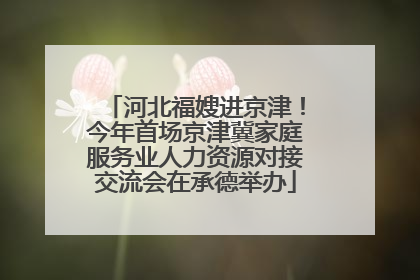 河北福嫂进京津！今年首场京津冀家庭服务业人力资源对接交流会在承德举办