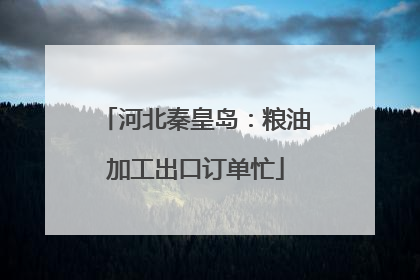 河北秦皇岛：粮油加工出口订单忙