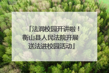 法润校园开讲啦！衡山县人民法院开展 送法进校园活动