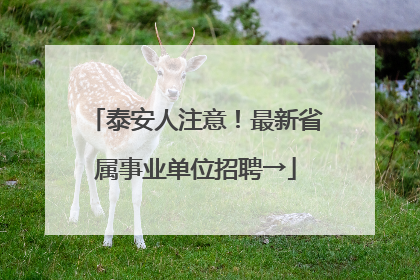 泰安人注意！最新省属事业单位招聘→