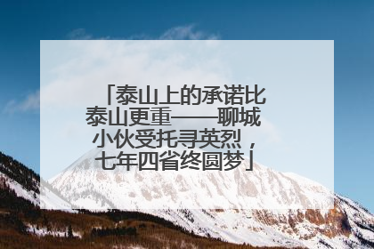 泰山上的承诺比泰山更重——聊城小伙受托寻英烈，七年四省终圆梦
