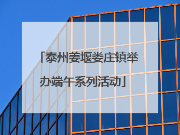 泰州姜堰娄庄镇举办端午系列活动