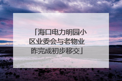 海口电力明园小区业委会与老物业昨完成初步移交