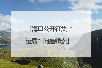 海口公开征集“运霸”问题线索