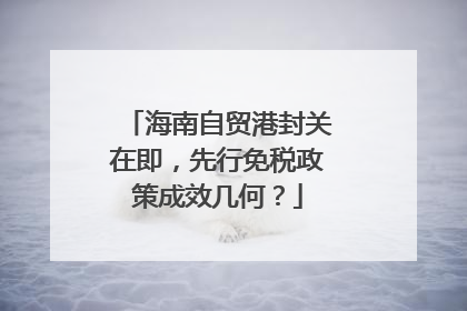 海南自贸港封关在即，先行免税政策成效几何？