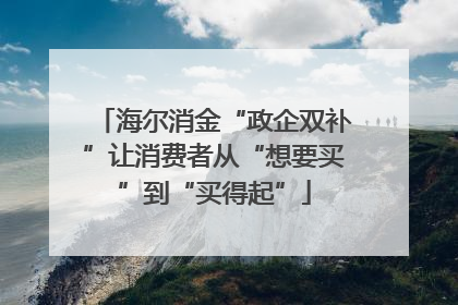 海尔消金“政企双补”让消费者从“想要买”到“买得起”