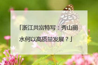 浙江共富特写：秀山丽水何以高质量发展？