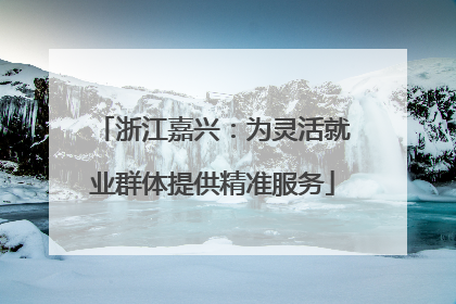 浙江嘉兴：为灵活就业群体提供精准服务