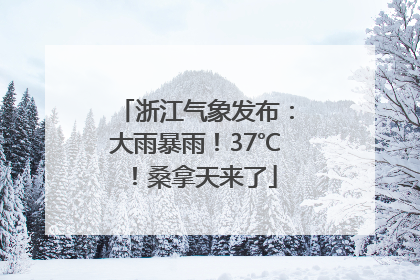浙江气象发布：大雨暴雨！37℃！桑拿天来了