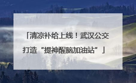 清凉补给上线！武汉公交打造“提神醒脑加油站”