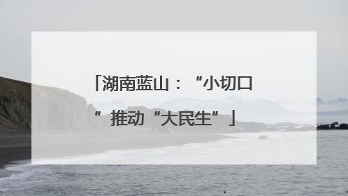 湖南蓝山：“小切口”推动“大民生”