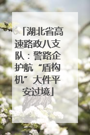 湖北省高速路政八支队：警路企护航“盾构机”大件平安过境