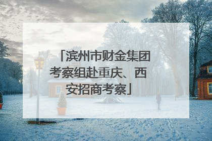 滨州市财金集团考察组赴重庆、西安招商考察
