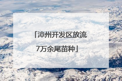 漳州开发区放流7万余尾苗种