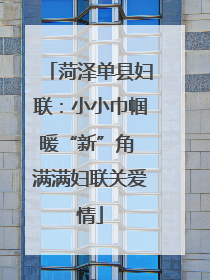 菏泽单县妇联：小小巾帼暖“新”角 满满妇联关爱情