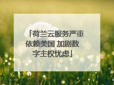 荷兰云服务严重依赖美国 加剧数字主权忧虑