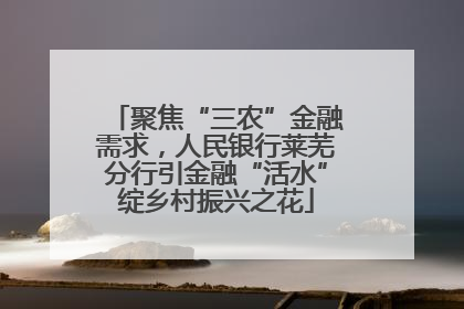 聚焦“三农”金融需求，人民银行莱芜分行引金融“活水”绽乡村振兴之花