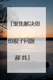 聚焦解决思想根子问题 郝 炜
