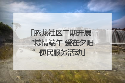 腾龙社区二期开展 “粽情端午 爱在夕阳”便民服务活动
